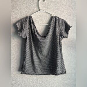 Brandy Melville loose off the shoulder stripe tee